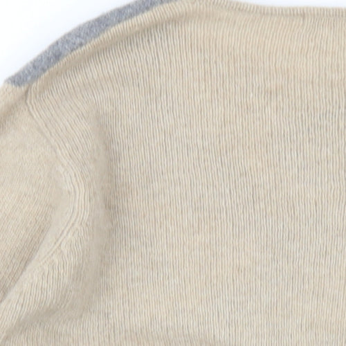 Berkertex Womens Beige Round Neck Wool Pullover Jumper Size 14