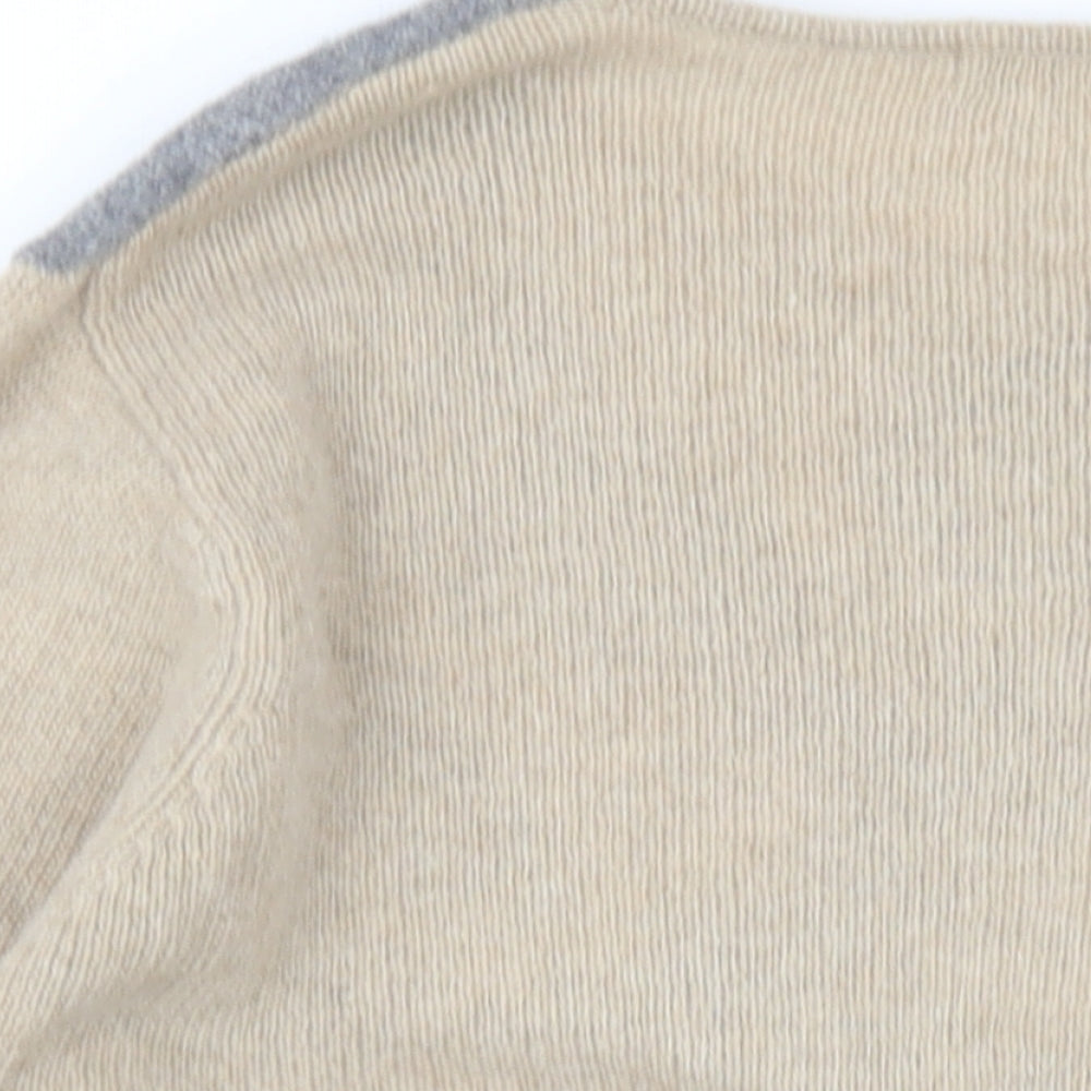 Berkertex Womens Beige Round Neck Wool Pullover Jumper Size 14