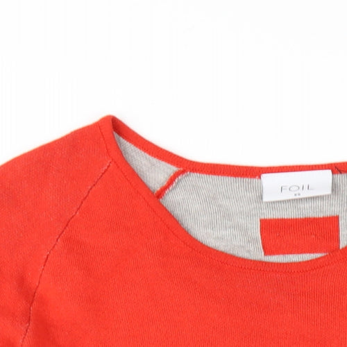 Foil Womens Red Round Neck Viscose Pullover Jumper Size XS