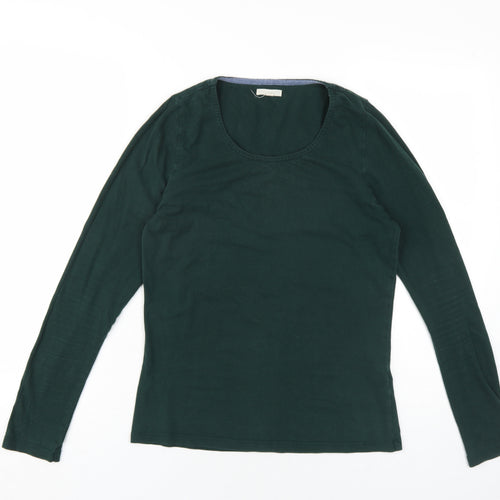 Mud & Water Womens Green Viscose Basic T-Shirt Size 10 Scoop Neck