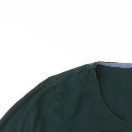 Mud & Water Womens Green Viscose Basic T-Shirt Size 10 Scoop Neck