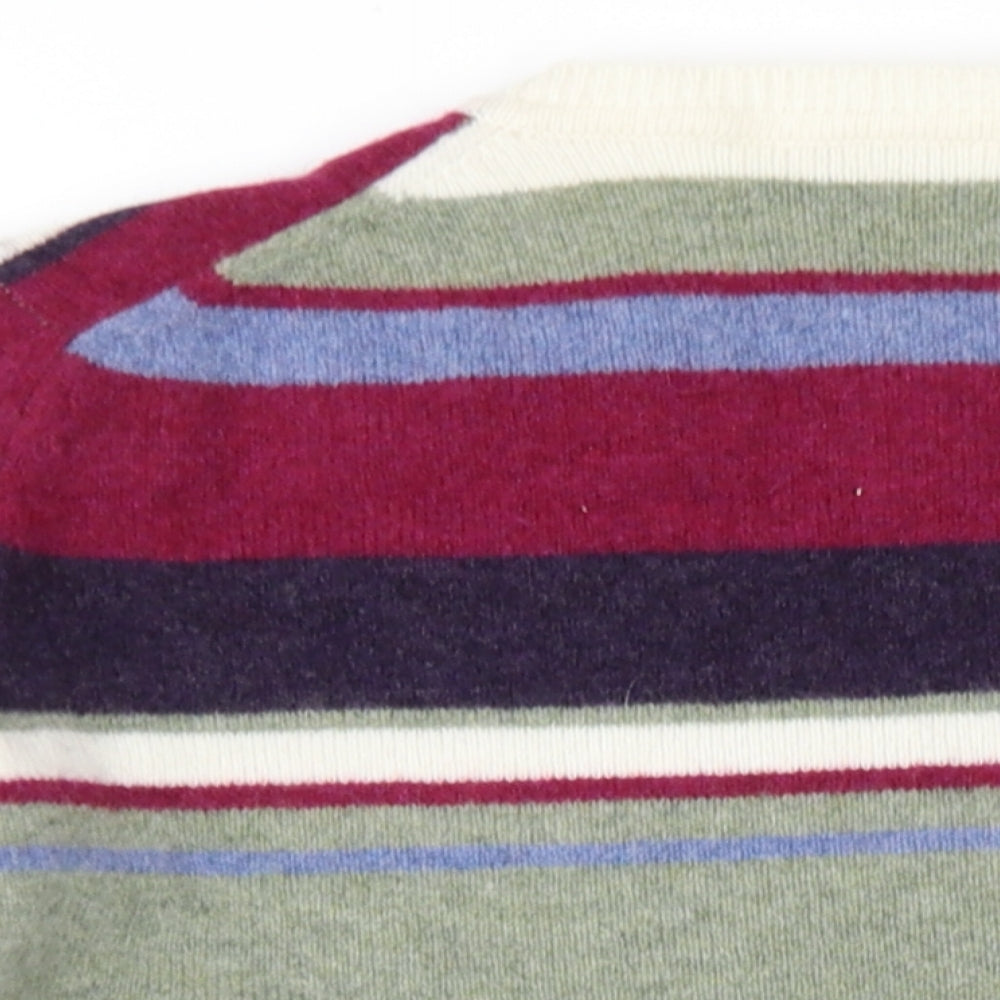 David Nieper Womens Multicoloured Round Neck Striped Wool Pullover Jumper Size 16