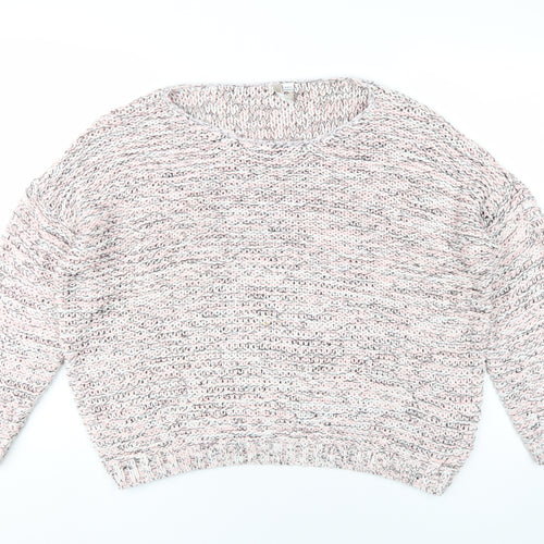 Anthology Womens Pink Round Neck Acrylic Pullover Jumper Size 20