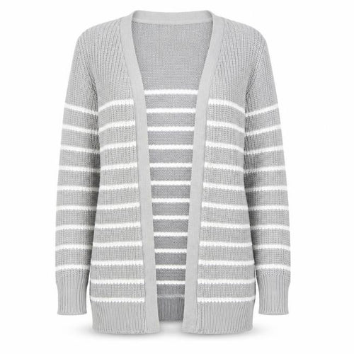 Brave Soul Womens Green V-Neck Striped Cotton Cardigan Jumper Size 14