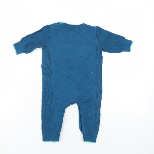 Ted Baker Boys Blue Cotton Babygrow One-Piece Size 6-9 Months Snap