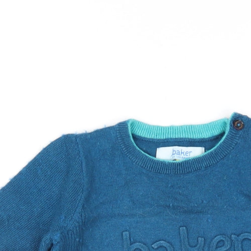 Ted Baker Boys Blue Cotton Babygrow One-Piece Size 6-9 Months Snap