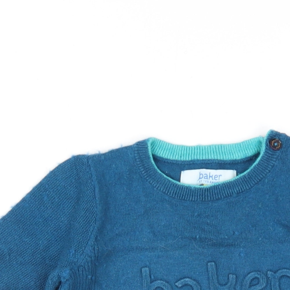 Ted Baker Boys Blue Cotton Babygrow One-Piece Size 6-9 Months Snap