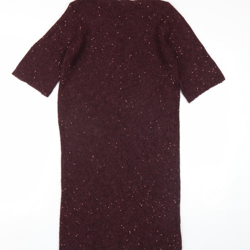 Jigsaw Womens Purple Polyester T-Shirt Dress Size S Round Neck Pullover
