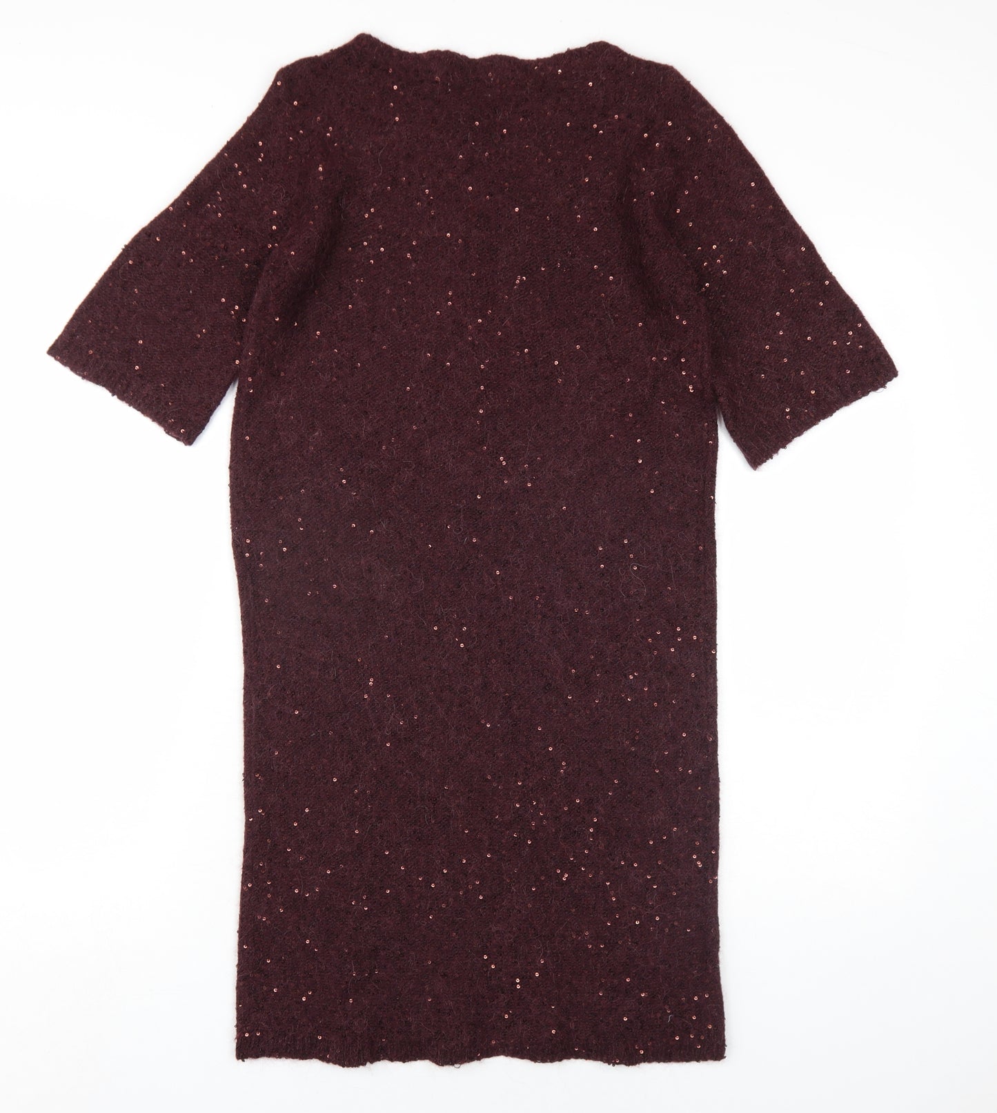 Jigsaw Womens Purple Polyester T-Shirt Dress Size S Round Neck Pullover