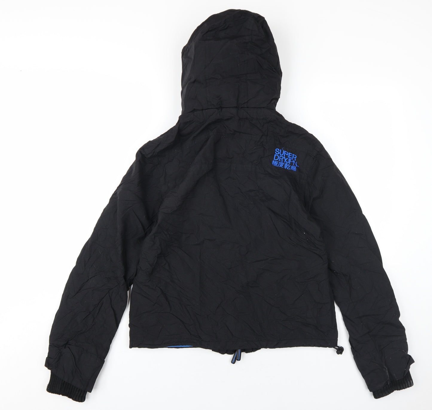 Superdry Mens Black Rain Coat Coat Size L Zip