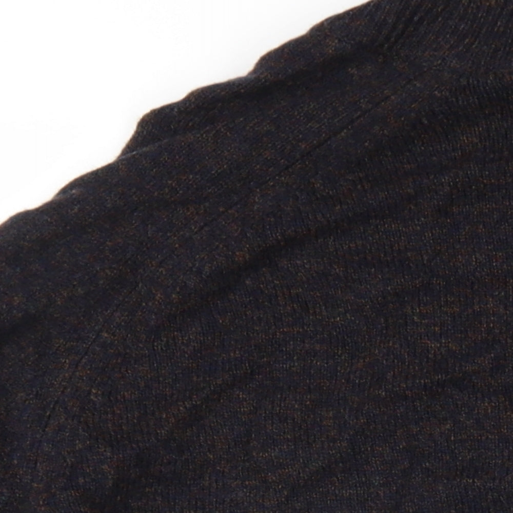 Marks and Spencer Mens Brown High Neck Wool Pullover Jumper Size XL Long Sleeve