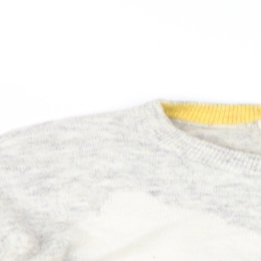 White Stuff Womens Grey Round Neck Nylon Pullover Jumper Size 12