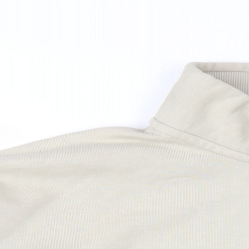 Gymshark Womens Beige Cotton Pullover Sweatshirt Size L Zip
