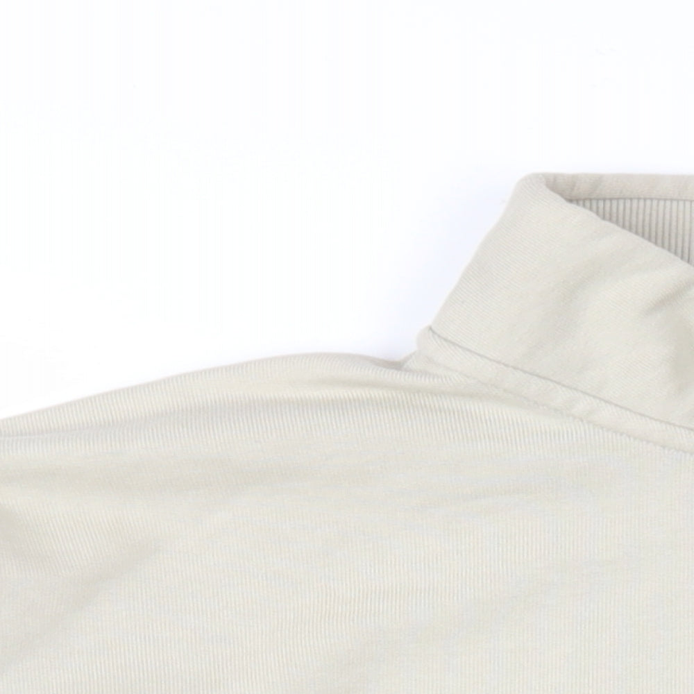 Gymshark Womens Beige Cotton Pullover Sweatshirt Size L Zip