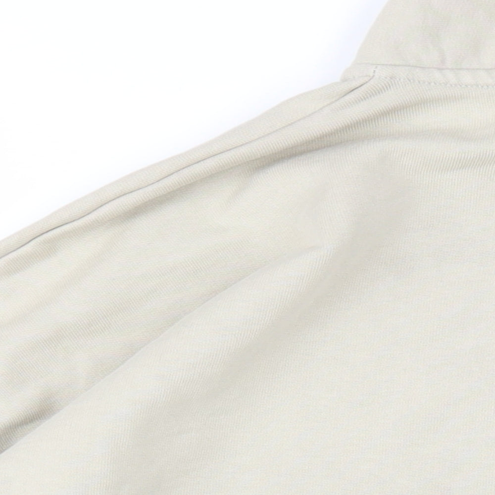 Gymshark Womens Beige Cotton Pullover Sweatshirt Size L Zip