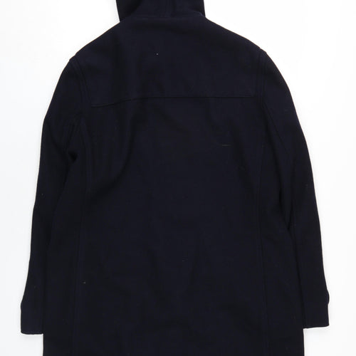 DKNY Womens Blue Pea Coat Coat Size M Button