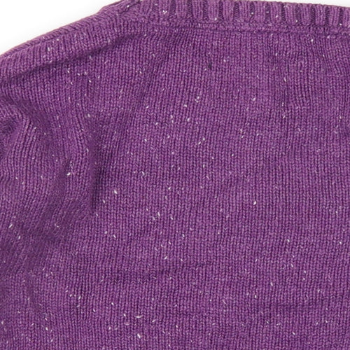 Fat Face Girls Purple Round Neck Cotton Pullover Jumper Size 4-5 Years Pullover