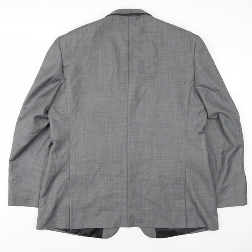 Karl Jackson Mens Grey Polyester Jacket Blazer Size 48 Regular
