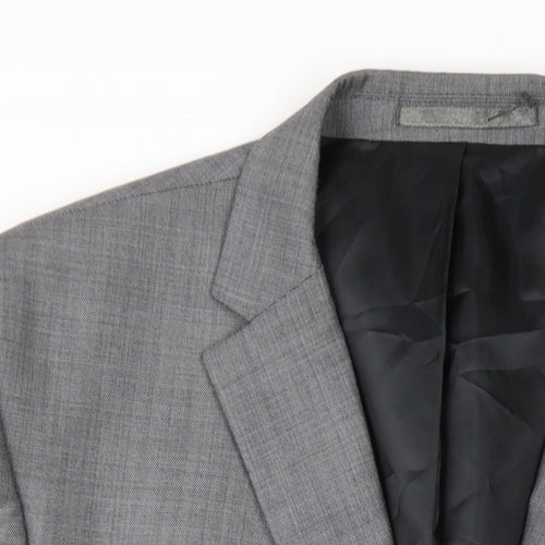 Karl Jackson Mens Grey Polyester Jacket Blazer Size 48 Regular