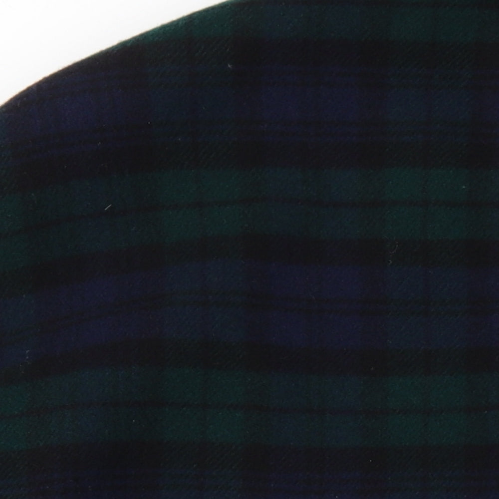 Marks and Spencer Womens Blue Plaid Overcoat Coat Size 14 Button
