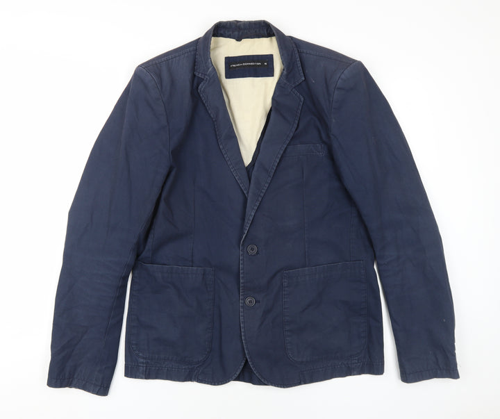 French Connection Womens Blue Jacket Blazer Size 12 Button