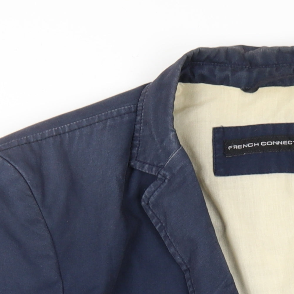 French Connection Womens Blue Jacket Blazer Size 12 Button