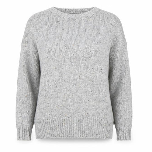 Mango Womens Grey Round Neck Acrylic Pullover Jumper Size M