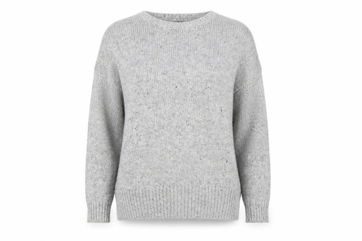 Mango Womens Grey Round Neck Acrylic Pullover Jumper Size M