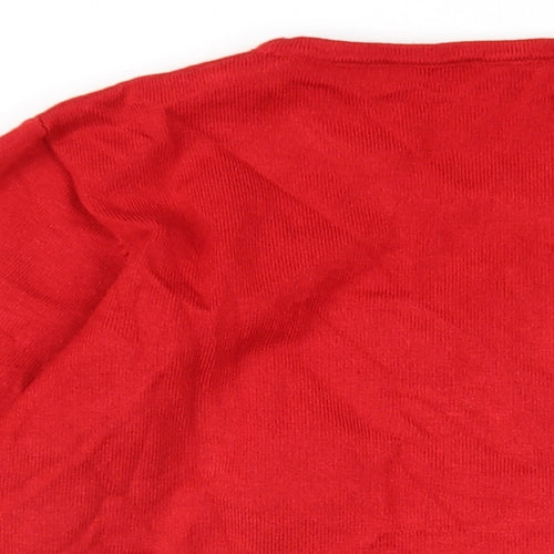 Anna Rose Womens Red Round Neck Viscose Pullover Jumper Size M