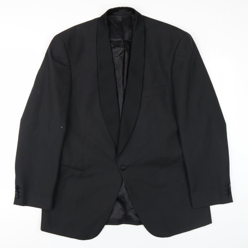 Scott & Taylor Mens Black Wool Jacket Blazer Size 42 Regular