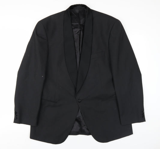 Scott & Taylor Mens Black Wool Jacket Blazer Size 42 Regular