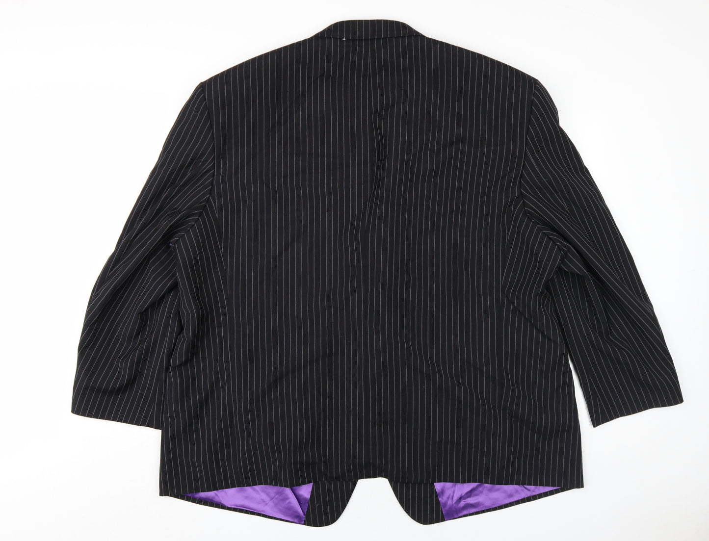 Di Caprio Mens Black Striped Polyester Jacket Blazer Size 54 Regular