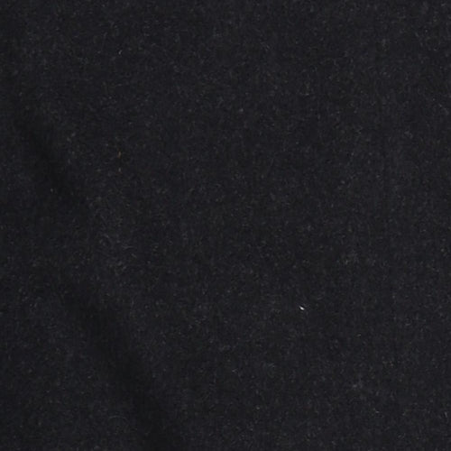 Hodges Mens Black Overcoat Coat Size L Button