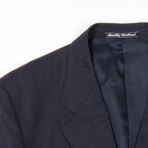 Dalton & Forsythe Mens Blue Wool Jacket Blazer Size 42 Regular