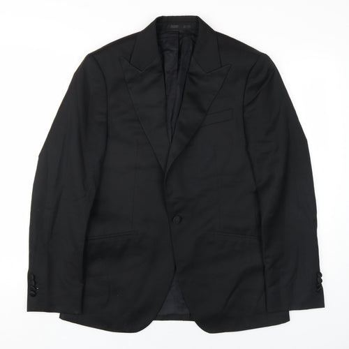 Henderson Mens Black Polyester Jacket Blazer Size 38 Regular
