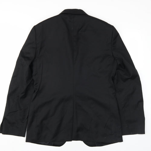 Henderson Mens Black Polyester Jacket Blazer Size 38 Regular