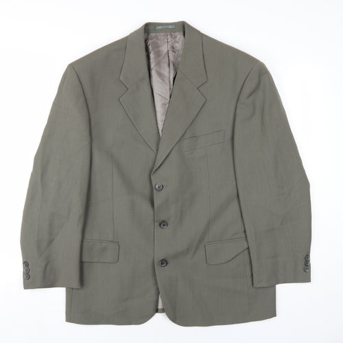 Lino Vierra Mens Grey Wool Jacket Suit Size 42 Regular