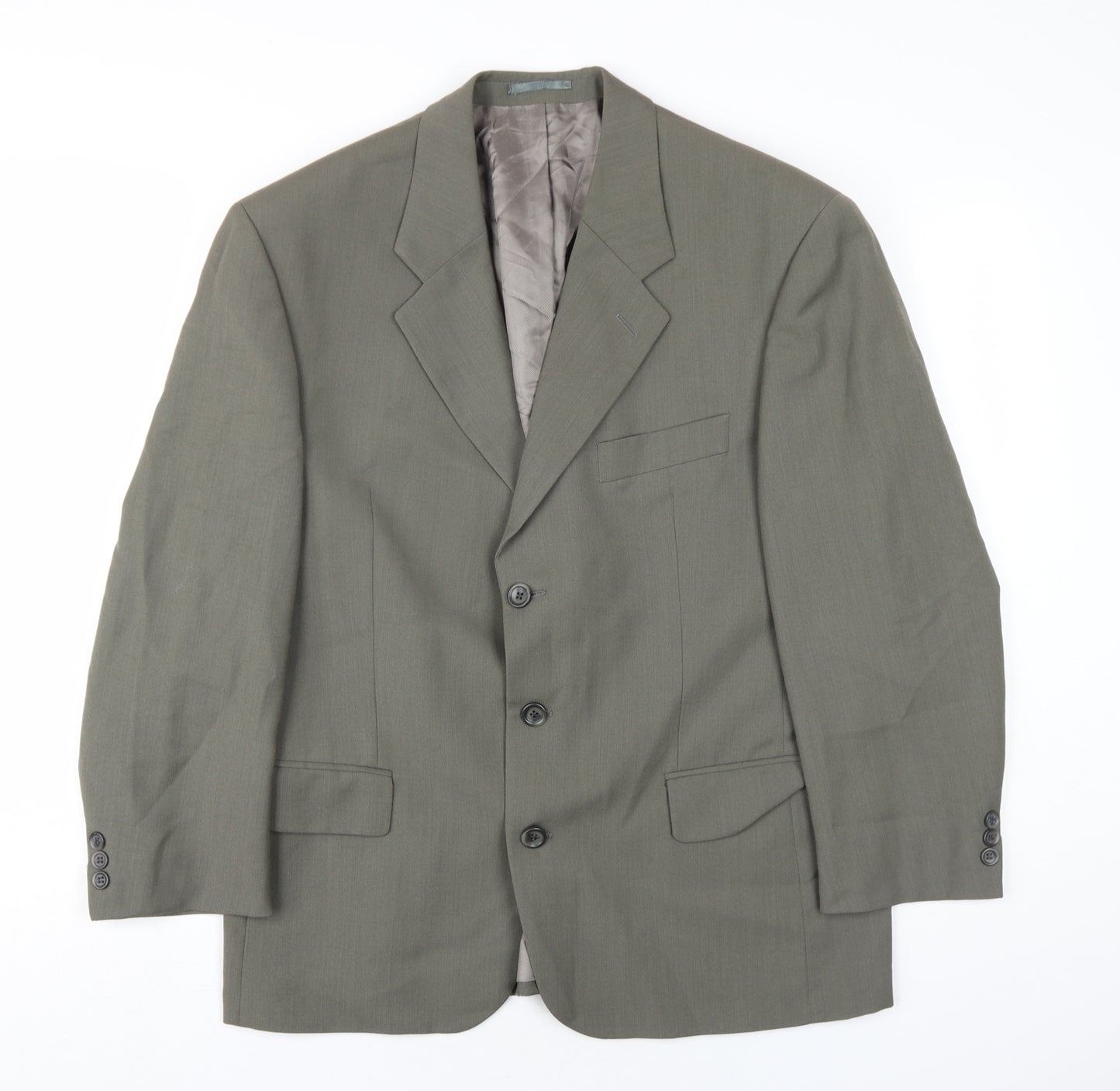Lino Vierra Mens Grey Wool Jacket Suit Size 42 Regular