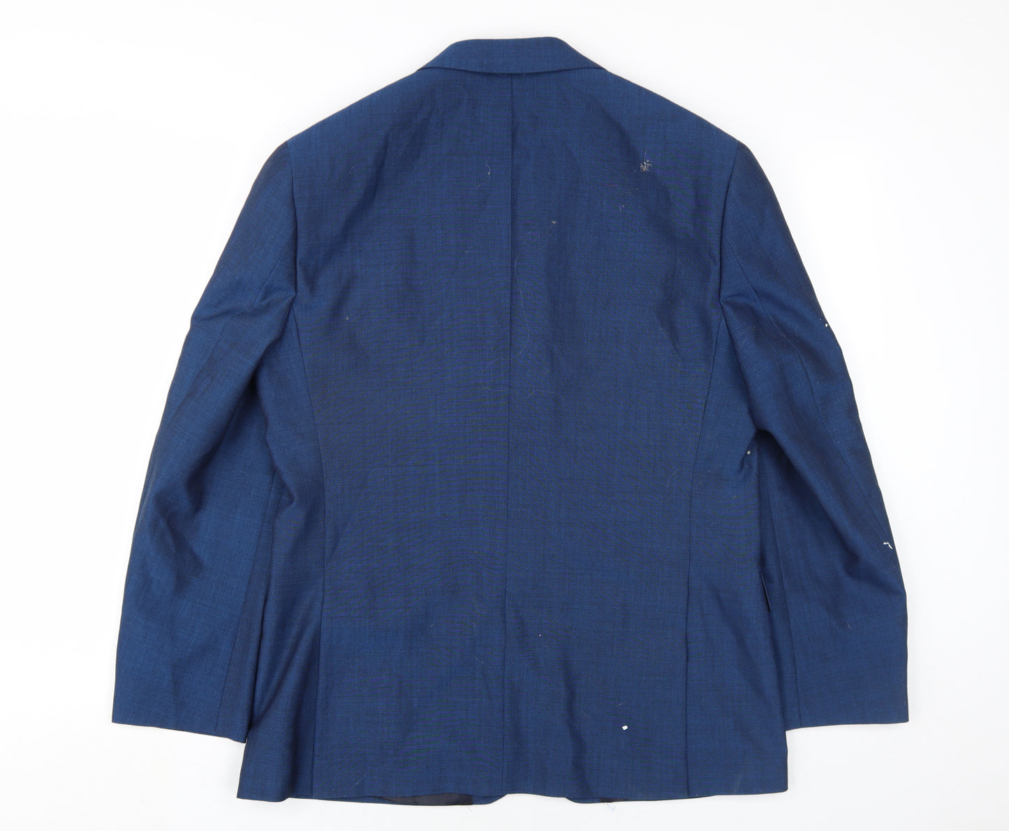 Moss Bros Mens Blue Wool Jacket Blazer Size 40 Regular