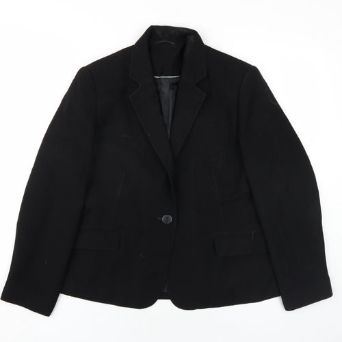 Berkertex Womens Black Polyester Jacket Blazer Size 14
