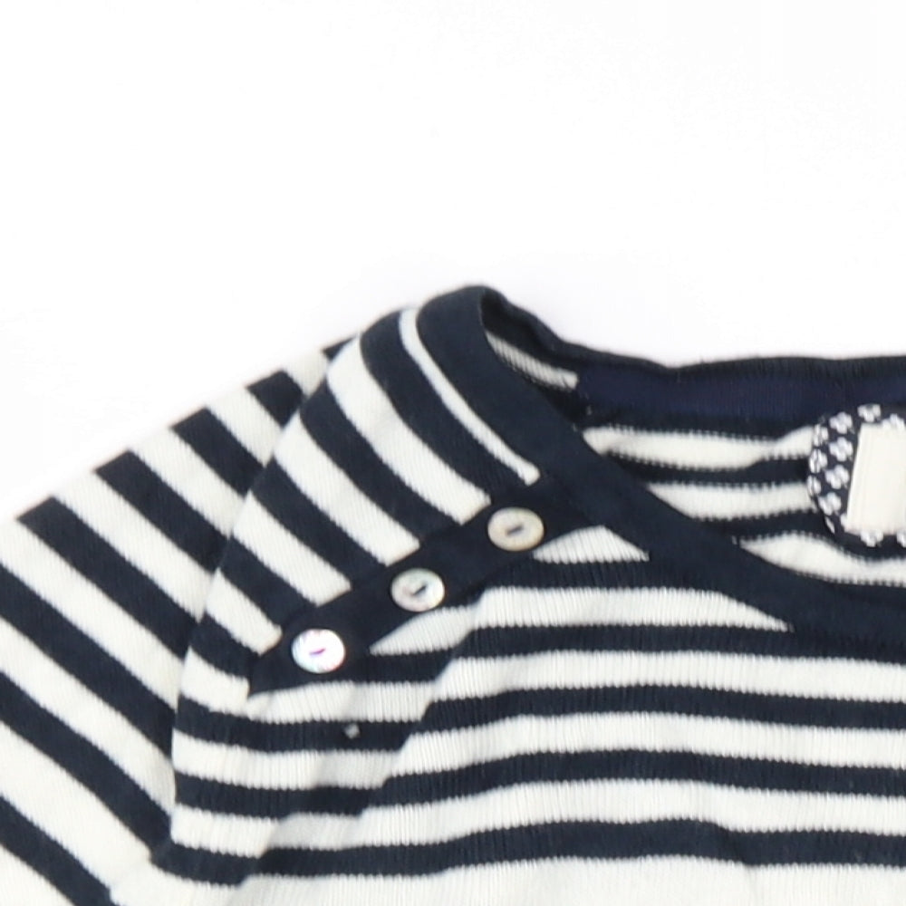 Maine Womens Ivory Round Neck Striped Acrylic Pullover Jumper Size 20