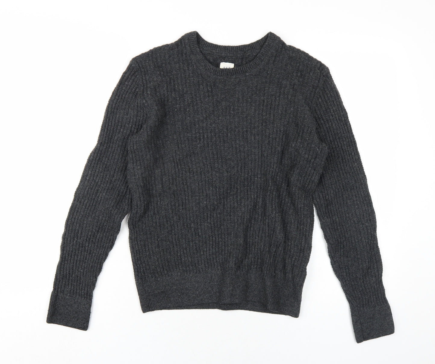 Gap Mens Grey Round Neck Wool Pullover Jumper Size XS Long Sleeve
