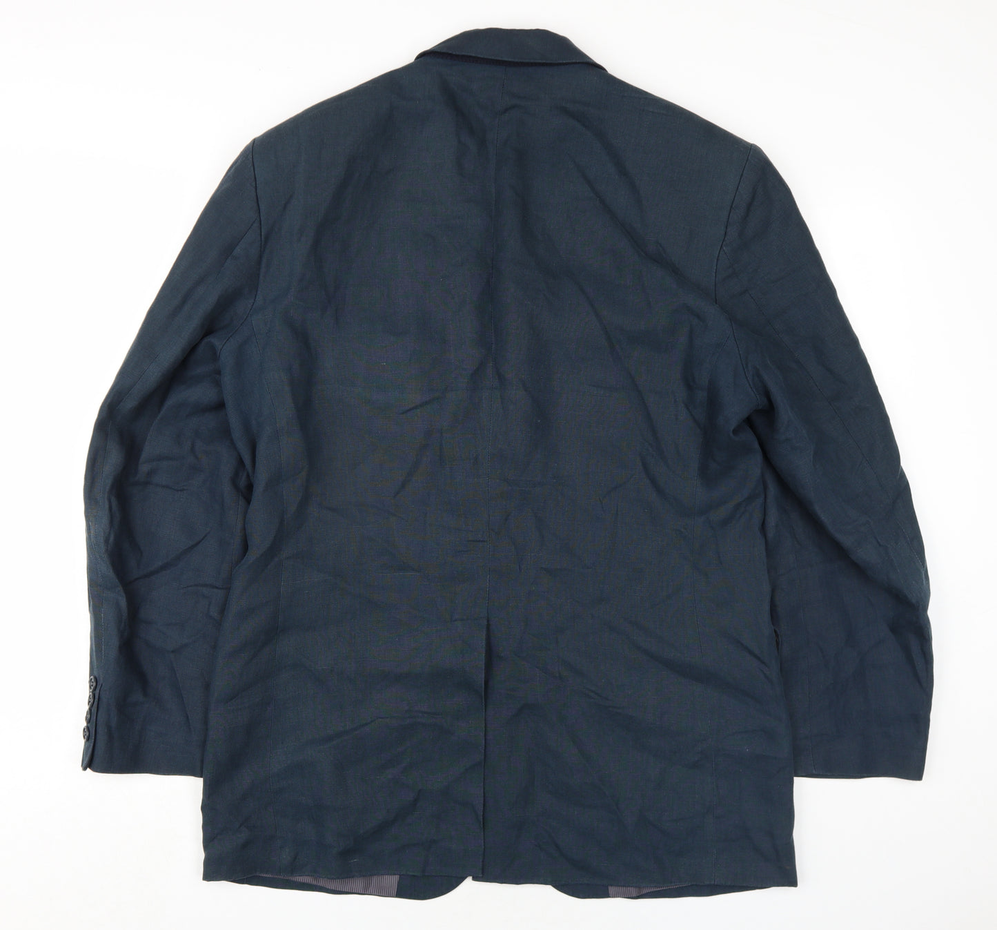 Marks and Spencer Mens Blue Linen Jacket Blazer Size 40 Regular