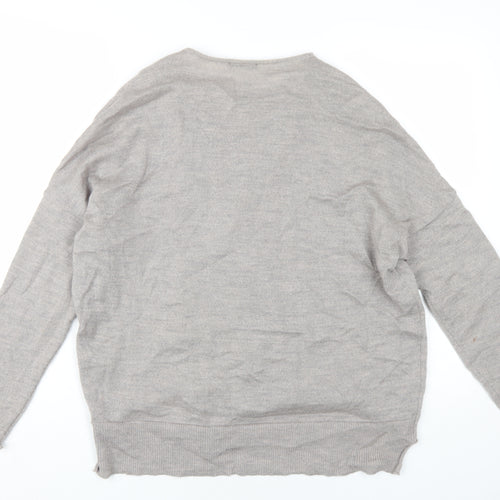 OSKA Womens Grey Round Neck Wool Pullover Jumper Size L