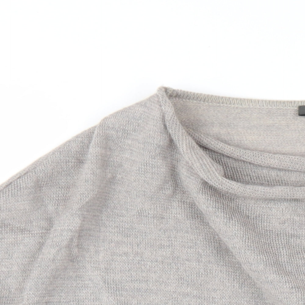 OSKA Womens Grey Round Neck Wool Pullover Jumper Size L