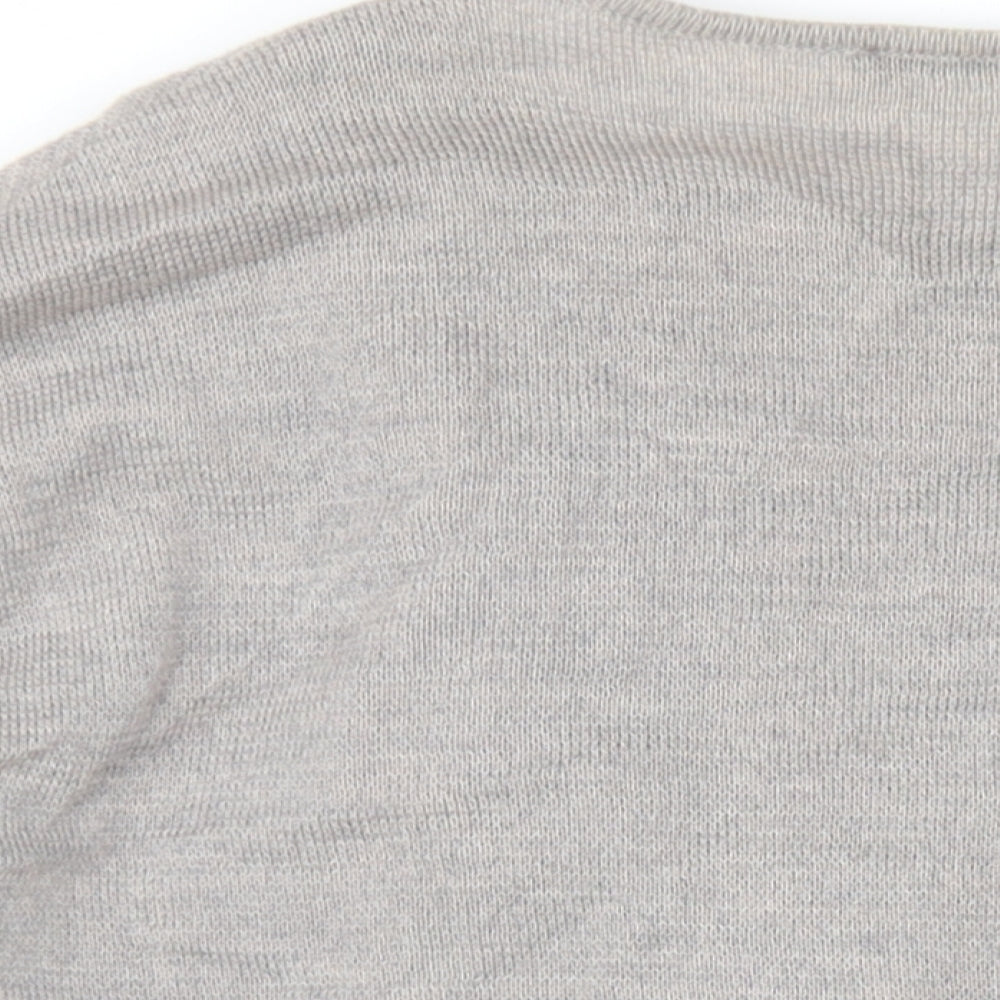 OSKA Womens Grey Round Neck Wool Pullover Jumper Size L