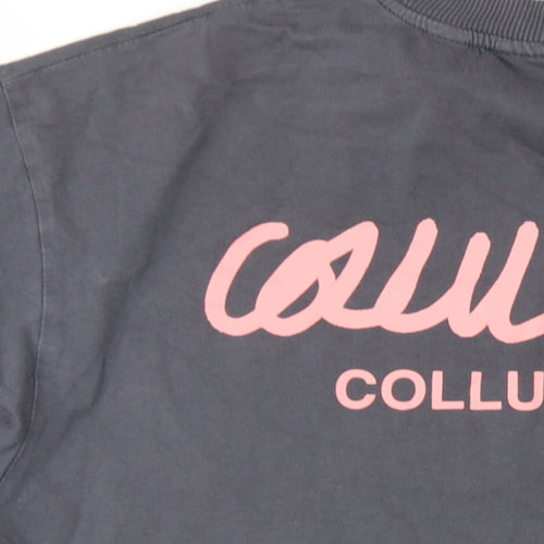 COLLUSION Womens Grey Cotton Basic T-Shirt Size XS Round Neck