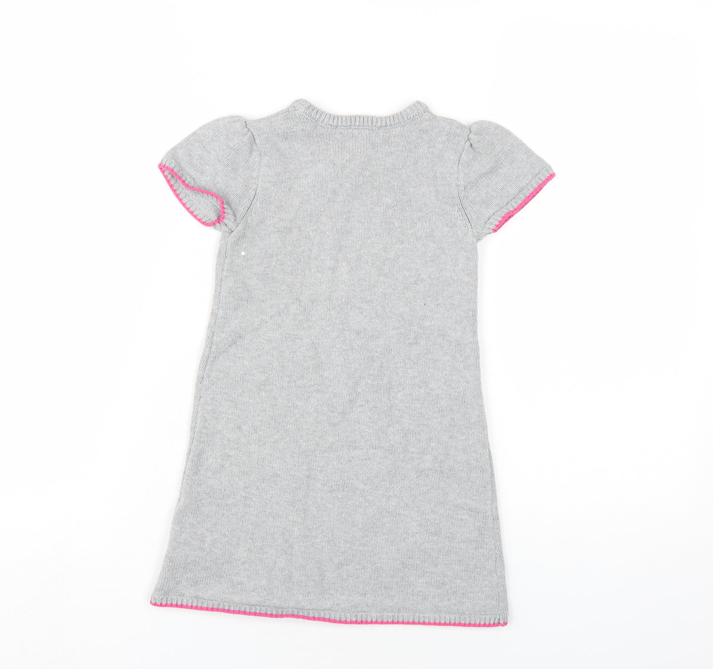 Nula Bug Girls Grey Cotton A-Line Size 5 Years Round Neck Pullover - Unicorn