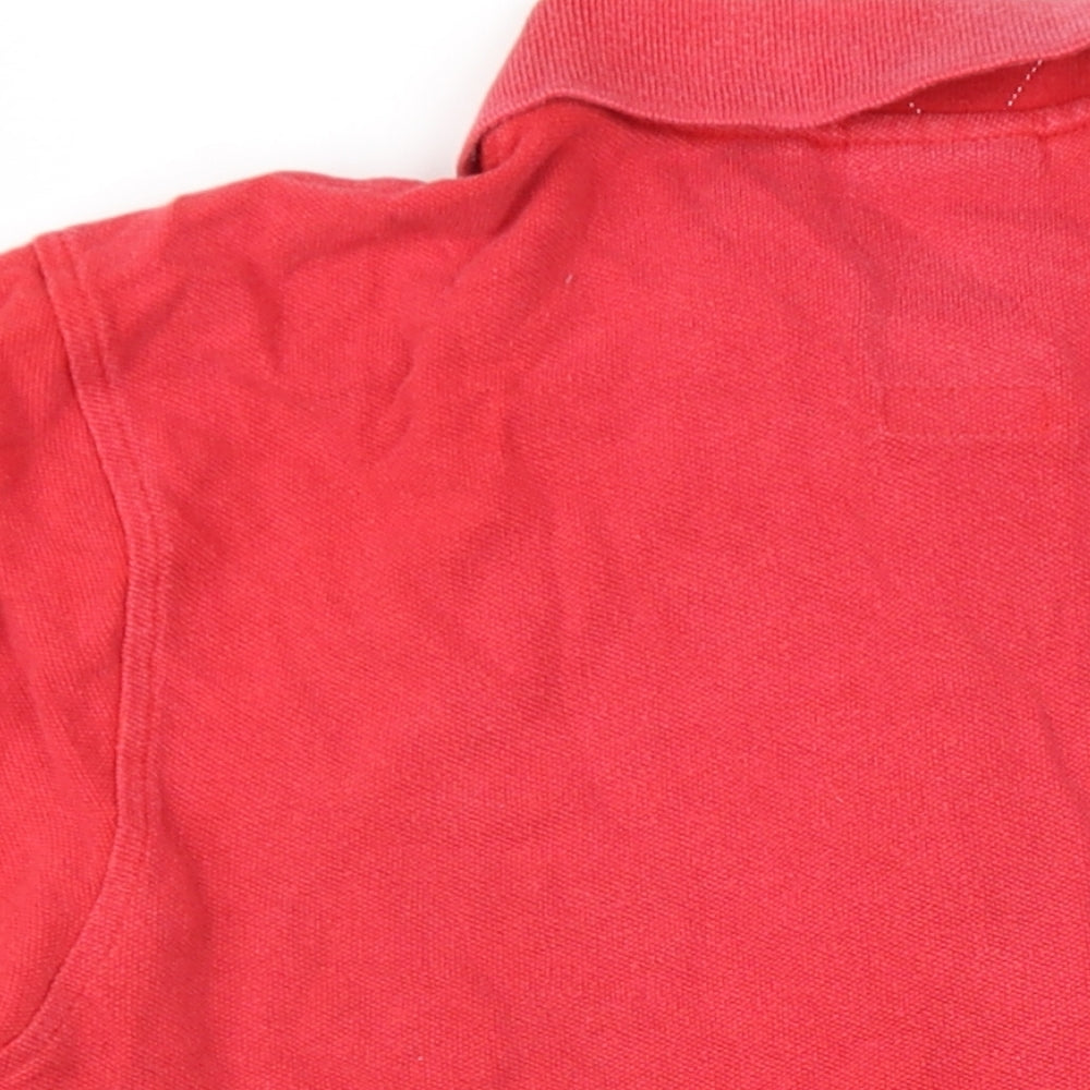 Luke Mens Red Cotton Polo Size XL Collared Button