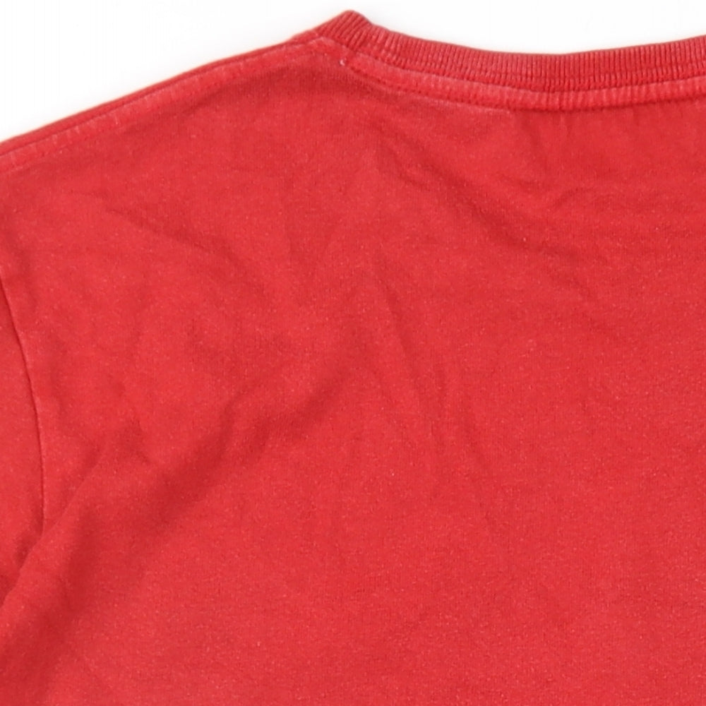 Superdry Mens Red Cotton T-Shirt Size M Round Neck